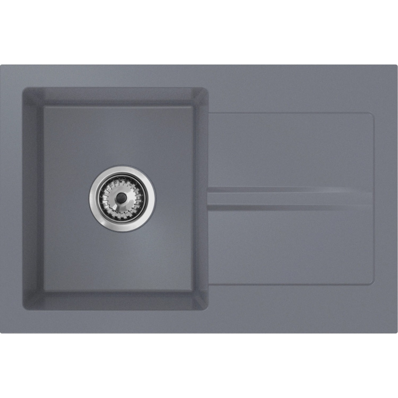 Dřez vestavný žulový kompozitní materiál šedý 17,5 x 65 x 44 cm