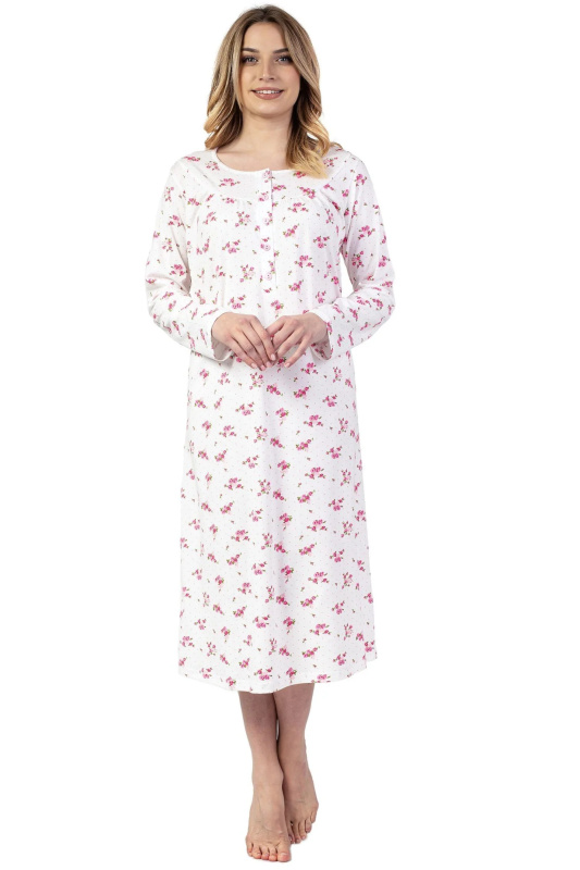 Dámská noční košilka 012 pink - REGINA bílá 3XL