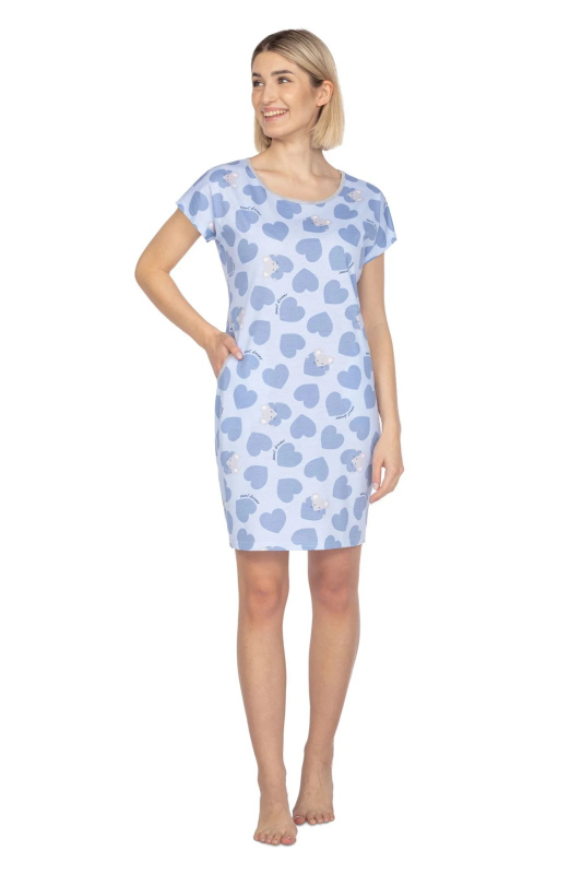 Dámská noční košilka 122 light blue - REGINA světle modrá S