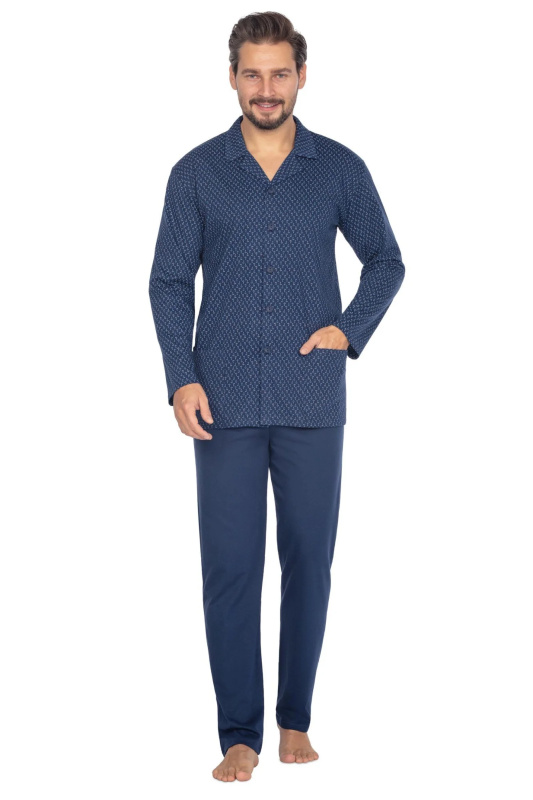 Pánské pyžamo 463 blue - REGINA tmavě modrá 3XL