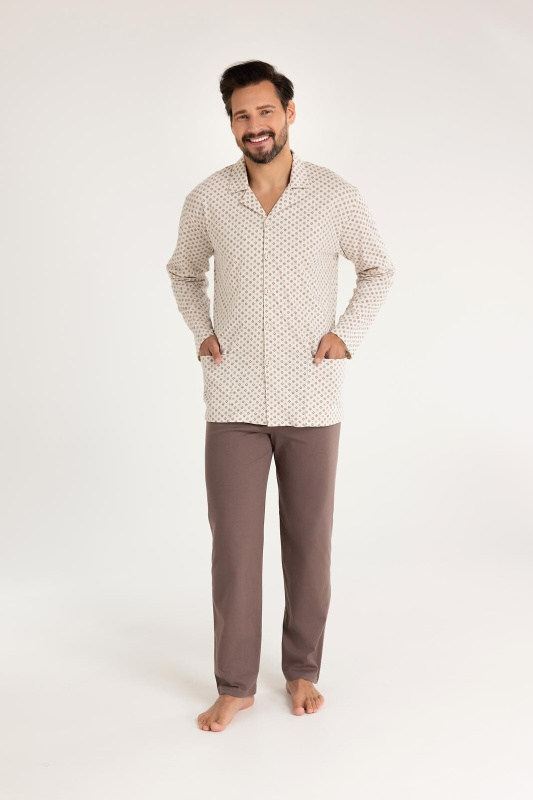Pyžamo Regina 486 dlouhé/r M-XL pánské rozepínací zelená L