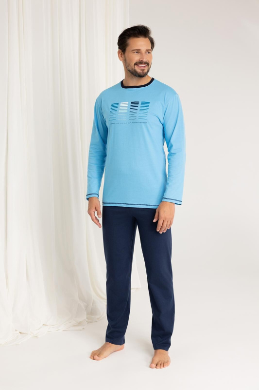 Pyžamo Regina 487 délka/r M-XL Z25/26 pánské lehká melanž XL