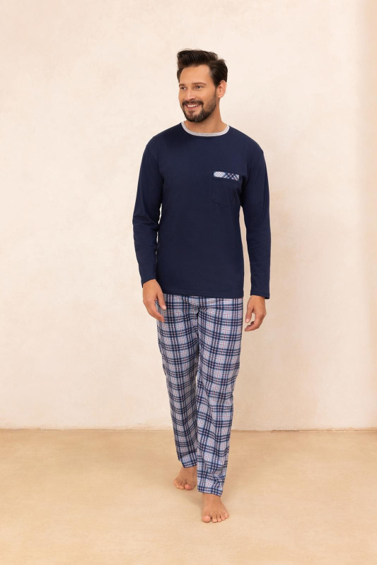 Pyžamo Regina 488 long/r M-XL Z25/26 pánské tmavě modrá L