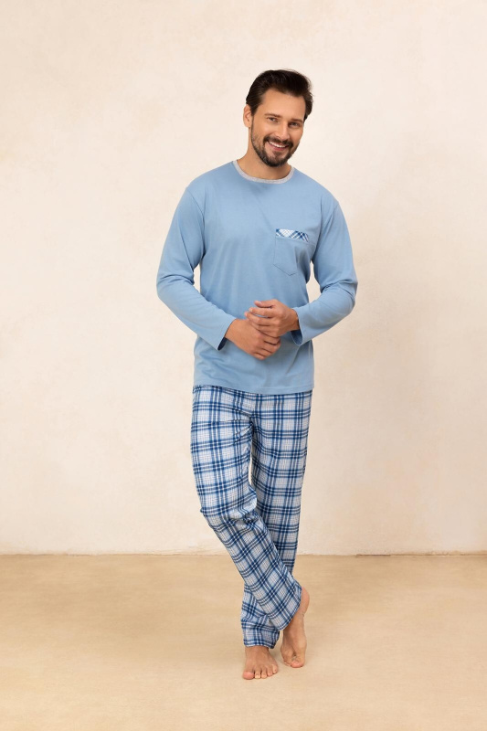 Pyžamo Regina 488 long/r 2XL Z25/26 pánské modrá XXL