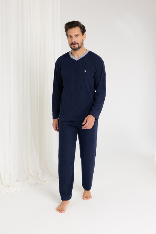 Pyžamo Regina 489 dlouhé/r froté 2XL-3XL pánské zelená XXL