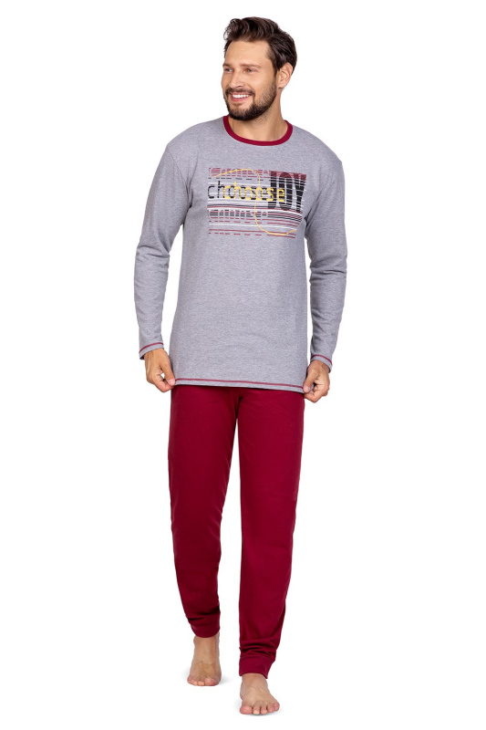 Pánské pyžamo Regina 594 Bordo Barva: Bordó, Velikost: 2XL