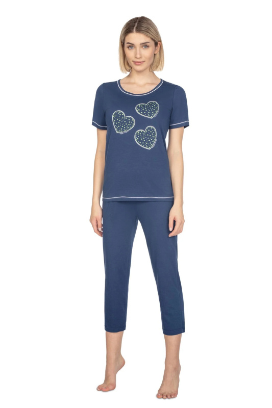 Dámské pyžamo 667 dark blue plus - REGINA tmavě modrá XXL