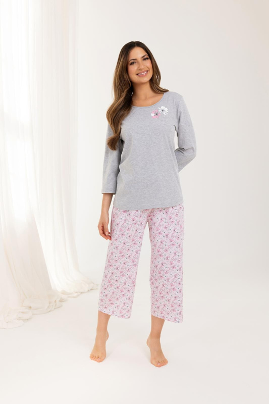 Pyžamo Regina 711 3/4 2XL-4XL Z25/26 dámské modrá XXL