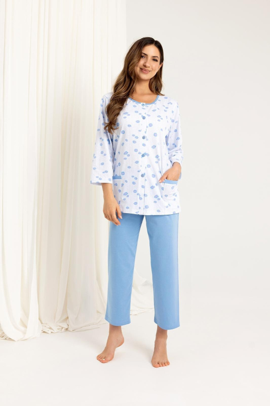 Pyžamo Regina 723 7/8 M-XL Z25/26 dámské rozepínací růžová M