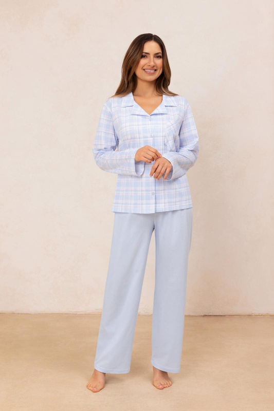 Pyžamo Regina 727 dlouhé/r 2XL Z25/26 dámské rozepínací šedá XXL
