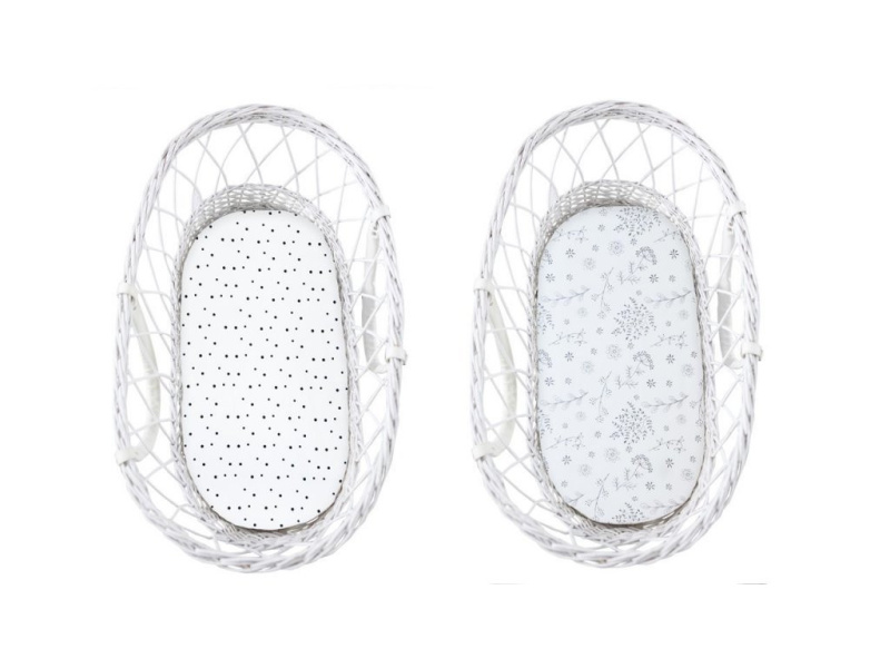 Prostěradlo Sleepee We Care do kočárku, košíku a kolébky tečky/Bloom