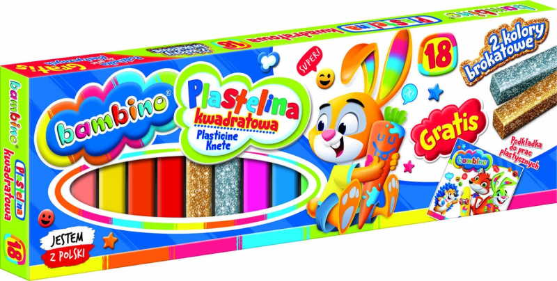 KIK KX5482 Bambino Plastelína čtvercová 18 barev