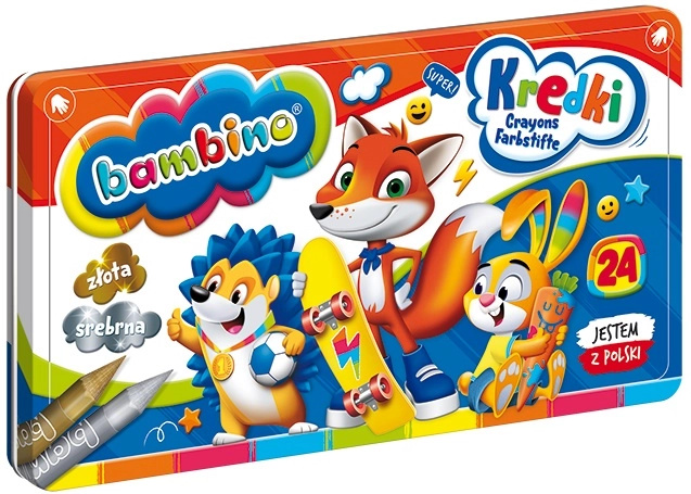 Creative Corner BAMBINO Pastelky v kovové krabičce 24 temperových barev.