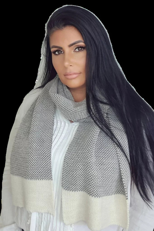 Dámská šála MEGAN šedá-béžová - Kamea UNI šedá s béžovou