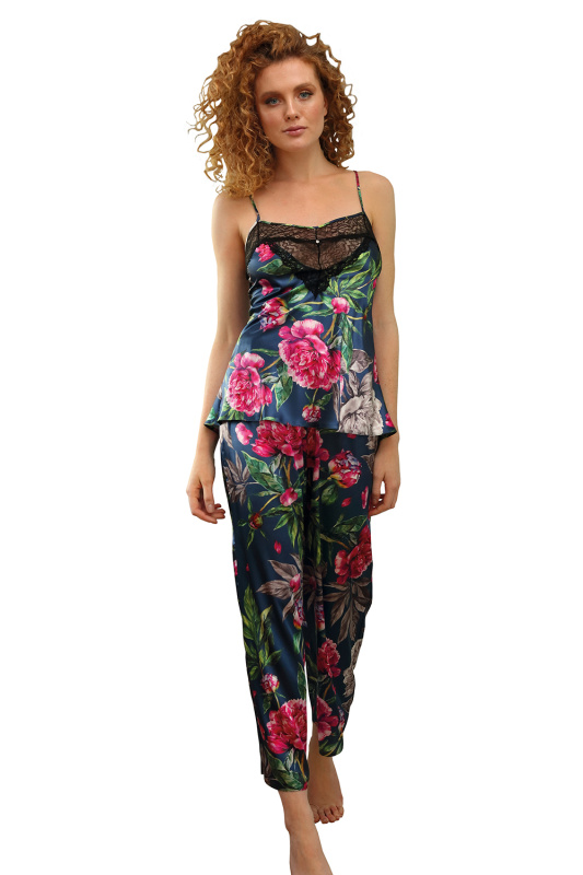 Dámské pyžamo Dkaren DK-KC-001 Barva: Modrá - tmavě, Velikost: S