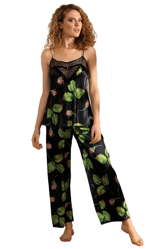 Dámské pyžamo Dkaren DK-KC-008 Barva: Černá, Velikost: M