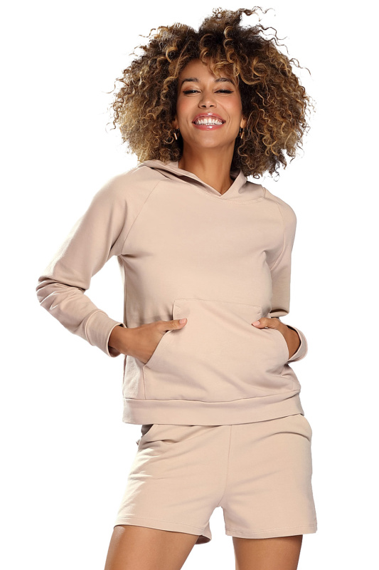 Komplet mikiny a šortek Dkaren Koko Barva: Béžová, Velikost: 2XL