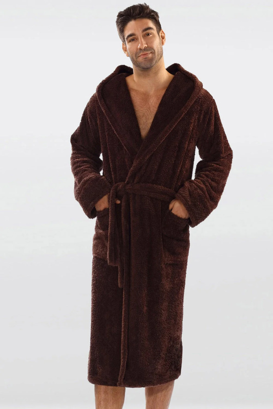 Župan Dkaren 130 z kapturem Barva: Hnědá, Velikost: M