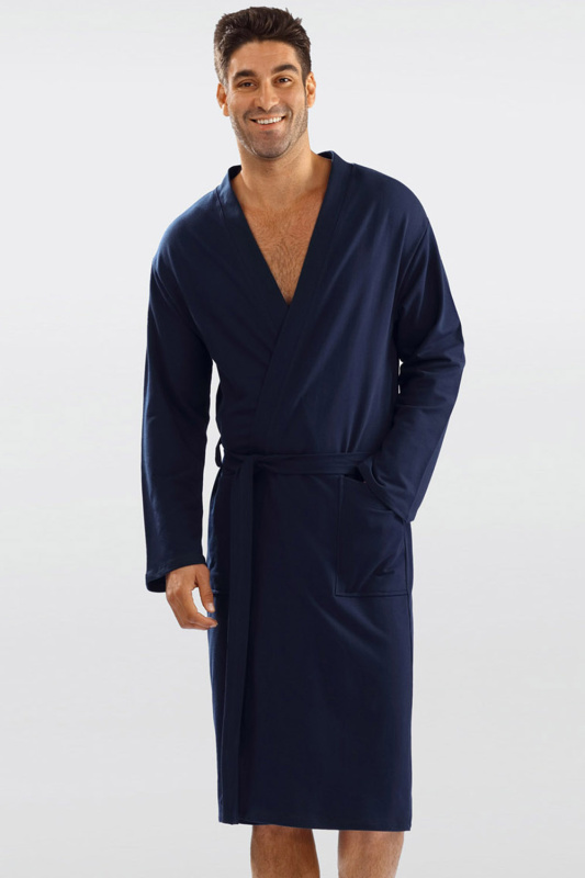 Pánský bavlněný župan Dkaren Harry Barva: Modrá - tmavě, Velikost: 2XL