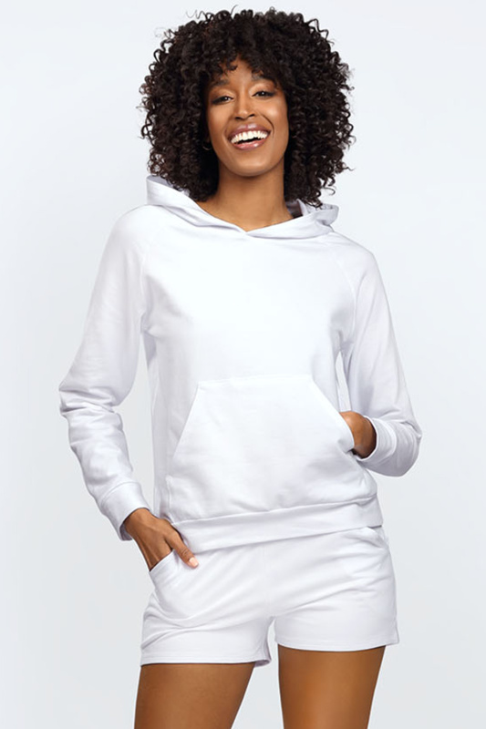 Komplet mikiny a šortek Dkaren Koko Barva: Bílá, Velikost: 2XL