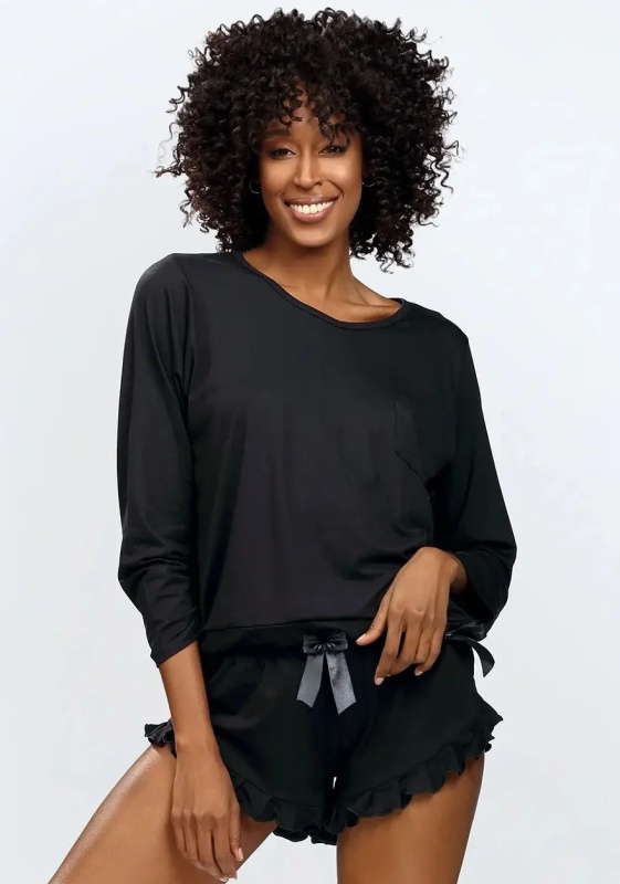 Dámské pyžamo Dkaren Ronnie Barva: Černá, Velikost: XL