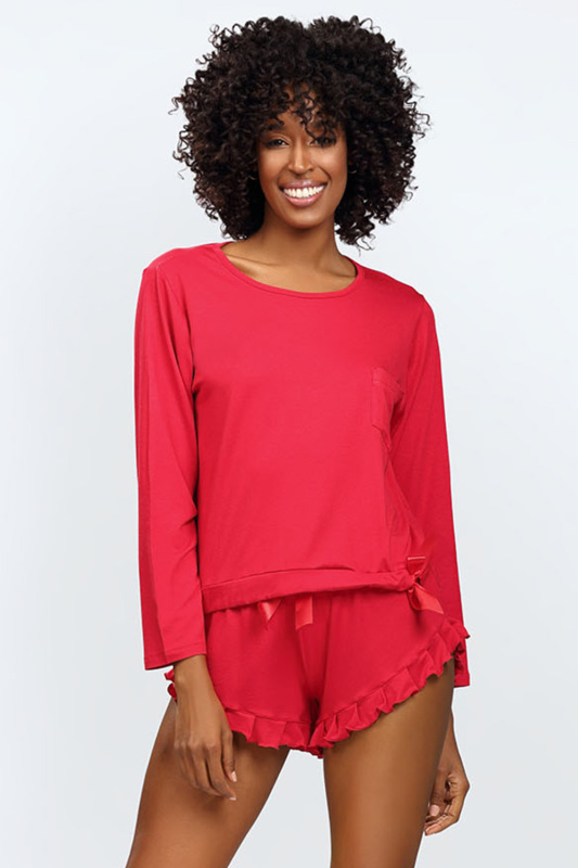 Dámské pyžamo Dkaren Ronnie Barva: Červená, Velikost: 2XL