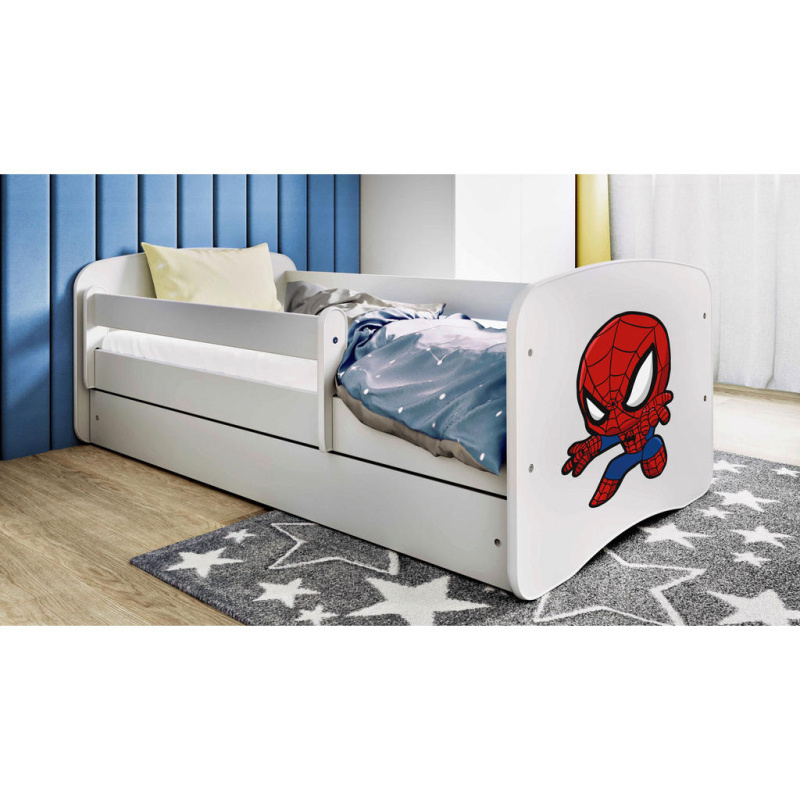 Dětská postel Babydreams+SZ+M bílá 80x160 Spider-man