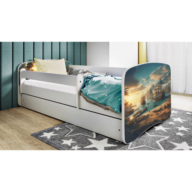 Dětská postel Babydreams+SZ+M bílá 80x160 Loď
