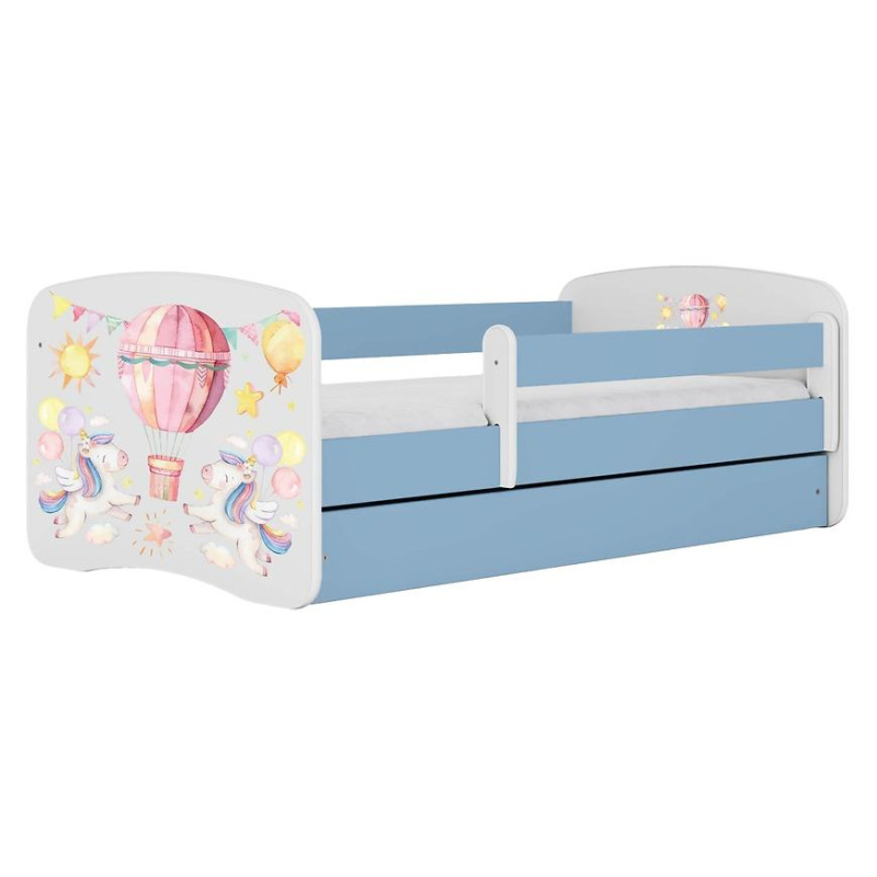 Dětská postel Babydreams+SZ+M modrá 70x140 Balónek