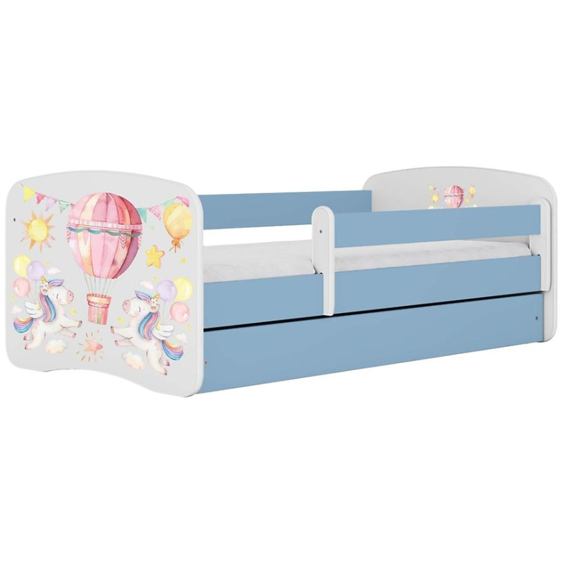 Dětská postel Babydreams+SZ+M modrá 80x160 Balónek