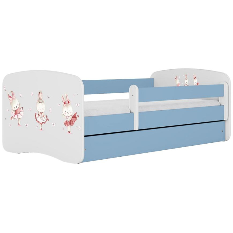 Dětská postel Babydreams+SZ+M modrá 80x180 Tančící králíčci