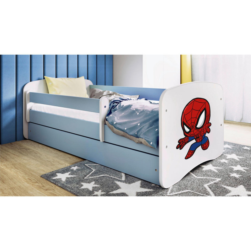 Dětská postel Babydreams+SZ+M modrá 80x160 Spider-man