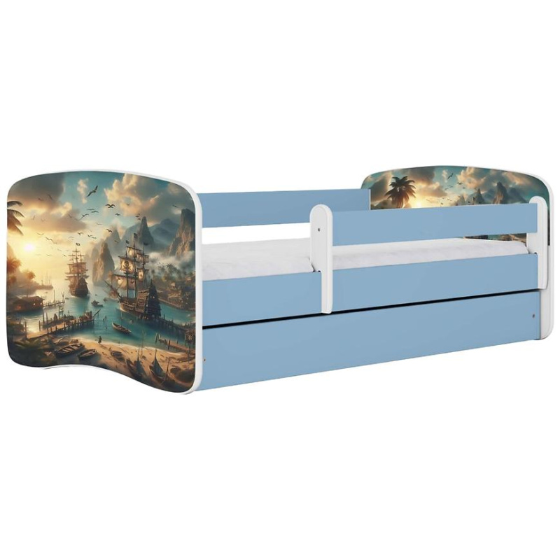 Dětská postel Babydreams+SZ+M modrá 70x140 Loď
