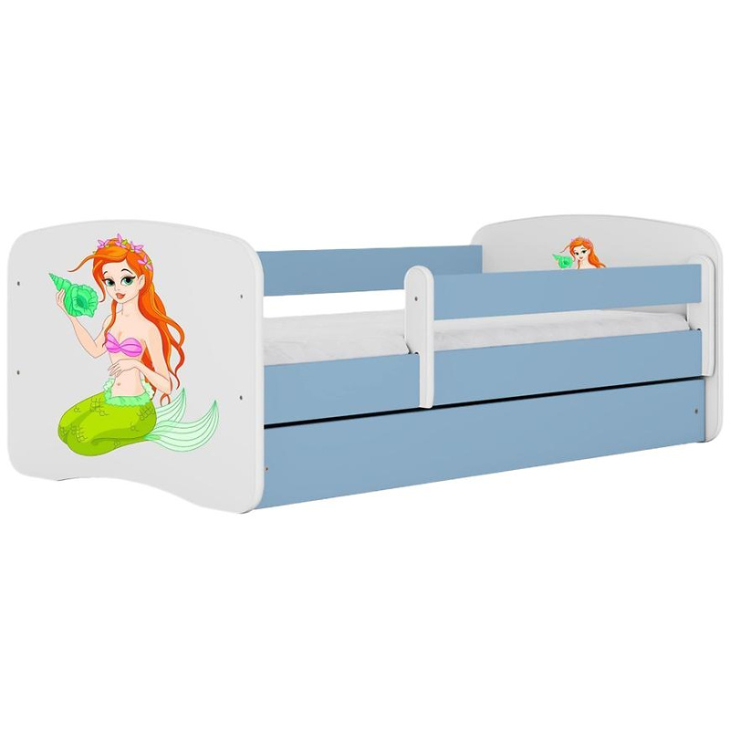 Dětská postel Babydreams+SZ+M modrá 70x140 Mořská panna