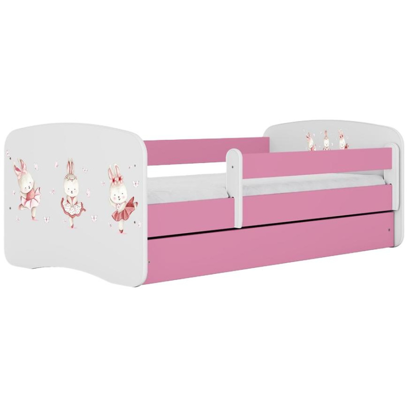 Dětská postel Babydreams+SZ+M růžová 80x160 Tančící králíčci