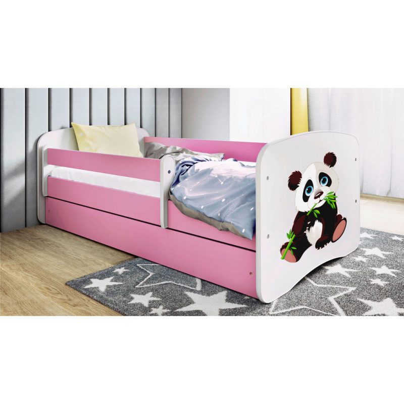 Dětská postel Babydreams+SZ+M růžová 80x160 panda 2