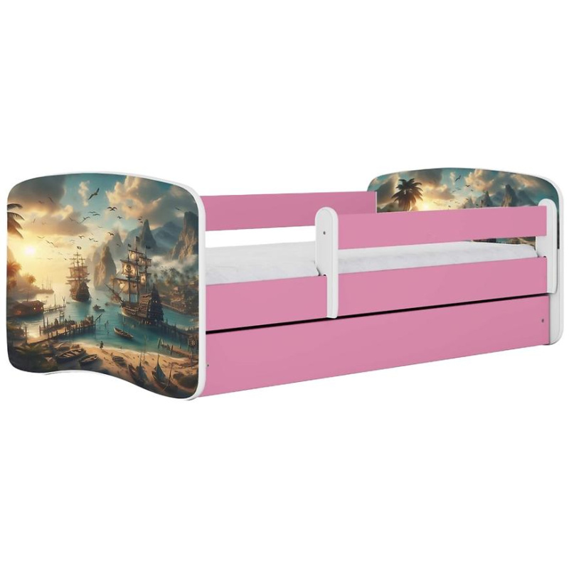 Dětská postel Babydreams+SZ+M růžová 80x160 Loď