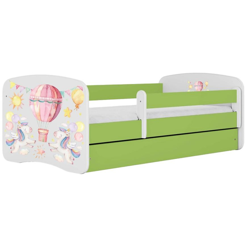 Dětská postel Babydreams+SZ+M zelená 80x160 Balónek