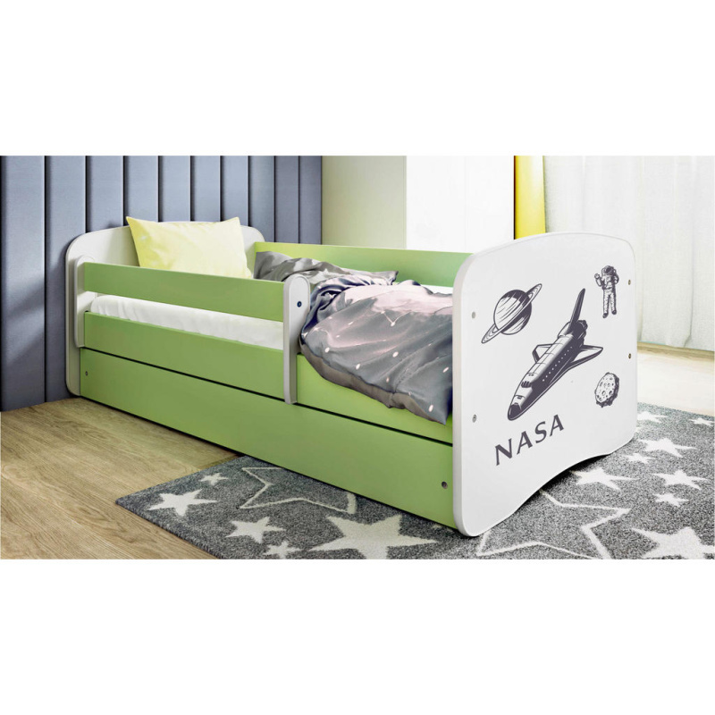 Dětská postel Babydreams+SZ+M zelená 80x160 Nasa