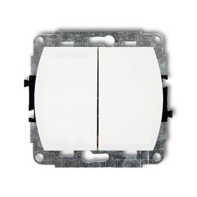 KARLIK Dvojitý vypínač podsvícený bílý