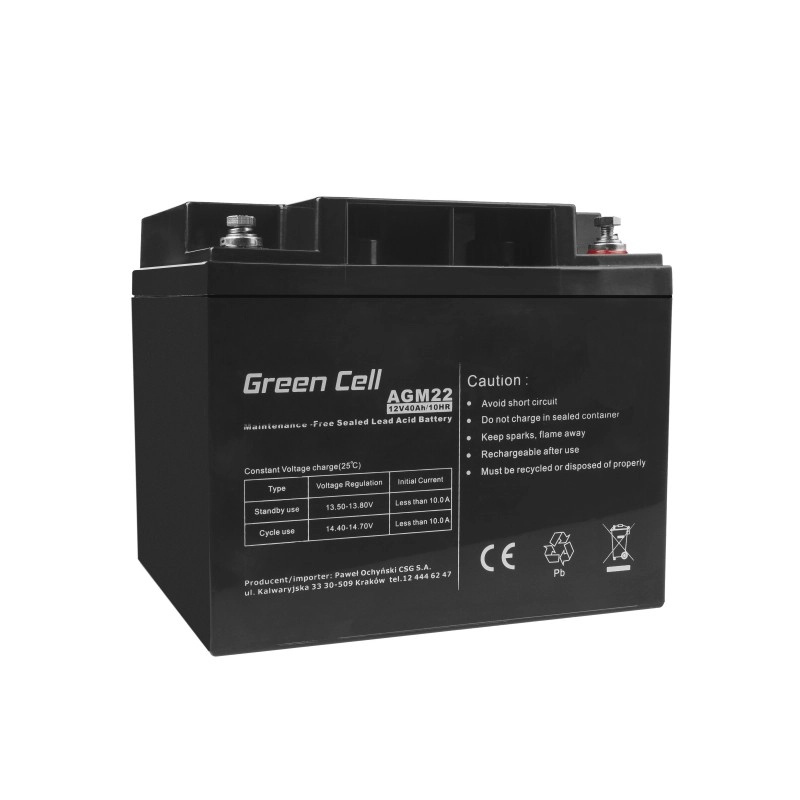 Green Cell 12V 40Ah AGM22