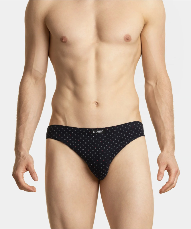 Kalhotky Atlantic 3MP-100 A'3 S-2XL černo-modrá tmavě-modrá L