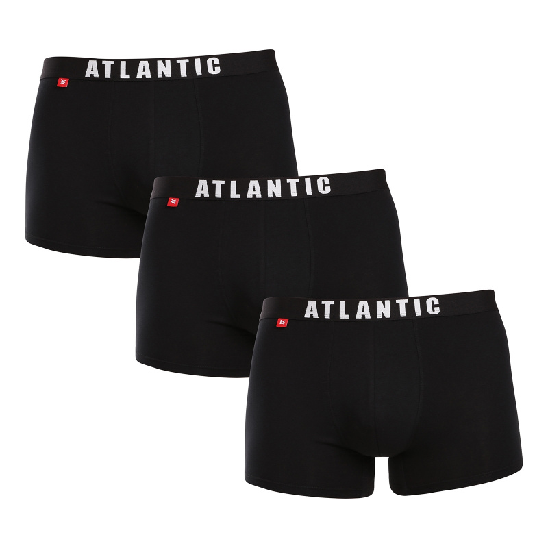 3PACK pánské boxerky Atlantic černé (3MH-011black) M, trenky / trenýrky