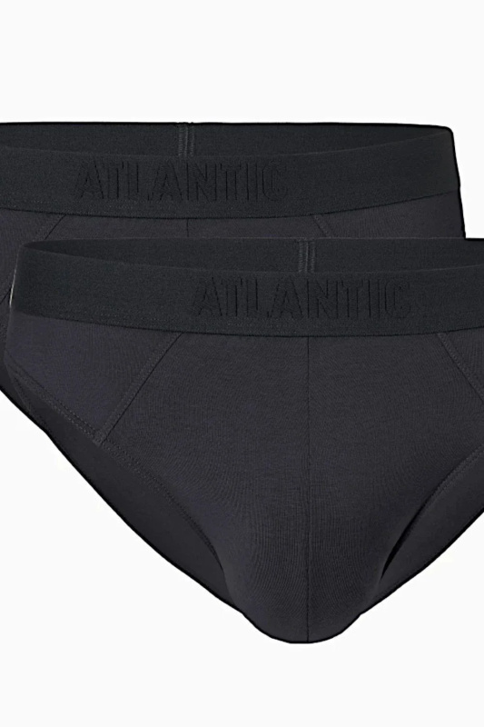 Pánské slipy 2 pack 016 graphite - Atlantic grafitová L