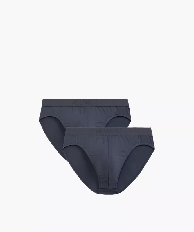Pánské slipy 2 pack 016 graphite - Atlantic grafitová XL