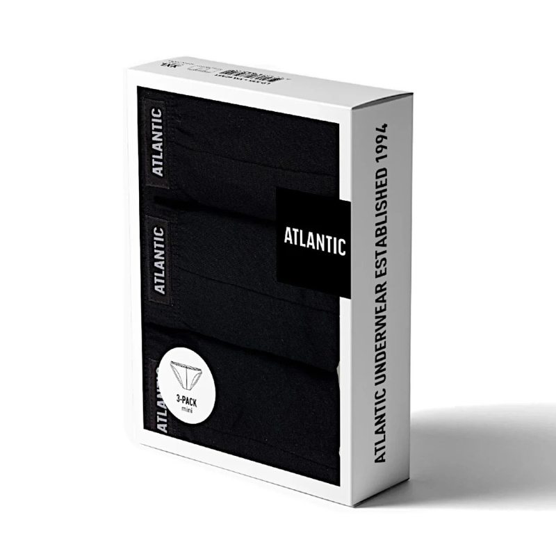 Pánské slipy 3 pack 230 black - Atlantic černá M