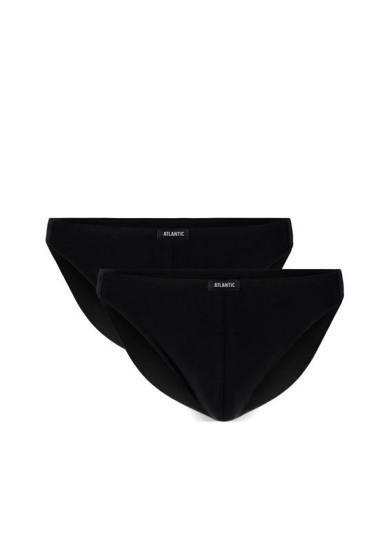 Pánské slipy z Pima bavlny ATLANTIC Mini 2Pack - černé XL