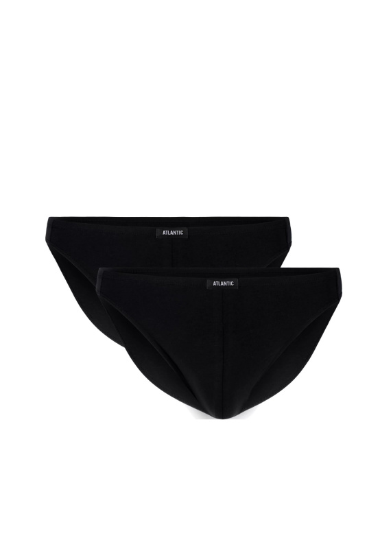Pánské slipy z Pima bavlny ATLANTIC Mini 2Pack - černé XXL