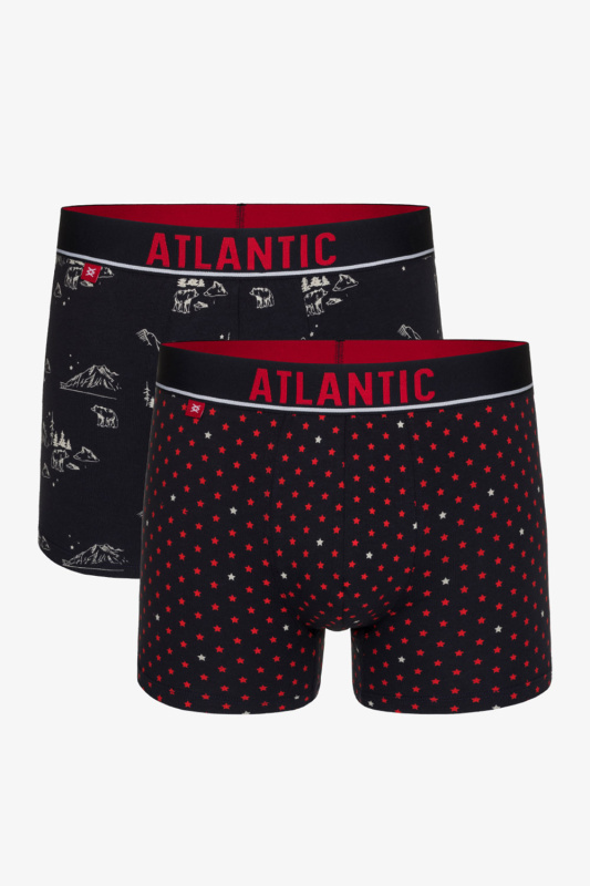 Boxerky Atlantic 2GMH-015 Barva: Modrá - tmavě, Velikost: M