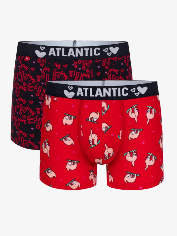 Pánské boxerky ATLANTIC 2Pack - červená/tmavě modrá Velikost: XL